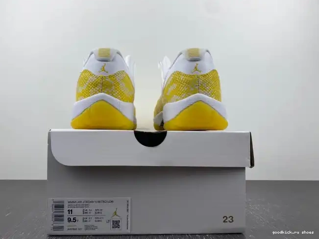 Rep AH7860-107 11 Low Air WMNS Jordan Yellow Snakeskin 0613